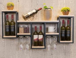 Hangers Tieyi Solid Wood Wine Rack Wall Hanging Creative Red Display Cup & Racks