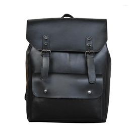 Backpack Fashion PU Leather Men Large Capacity Laptop Backpacks Waterproof Travel Bagpack School Bags For Teenage Boys Girl