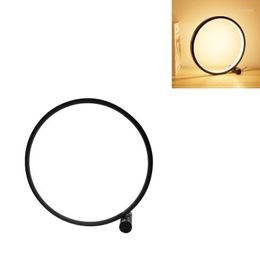 Table Lamps 25CM LED Three Colour Lamp Bedroom Circular Desk USB Dimmable Bedside Round Night Light For Living Room Home Decoration