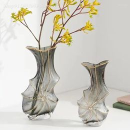 Vases Glass Vase Transparent Hydroponic Flowers Flower Arrangement Artwork Shell Shape Home Decoration Accessoires Terrarium Pot