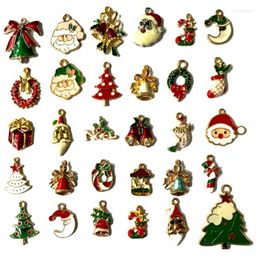 Encantos 17/41 PCS Santa Claus Mezcla de árbol de Navidad Mezcla de esmalte Decoración de joyas de bricolaje Regalos