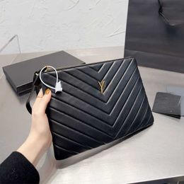 NEW Clutch Bags Y-shape Designer Bag Heart Designers Purse Wallet Women Black Shoulder Design Handbags Messenger Bags Leather Stripes Crossbody Bags 221220