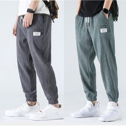 Men's Pants Harem Men Summer Fashion Hip Hop Style Ice Silk Outdoor Comfort Jogger Trousers Elastic Waist Baggy Leisure Plus Size 230106