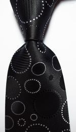 Bow Ties Fashion Dot Tie Men's 9cm Silk Necktie Set Black Red Blue JACQUARD WOVEN