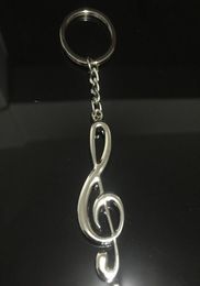 1 Pieces Fashion Key Chain Ring Ring Silver Placed Musical Note Keychain per auto Metal Symbol Chains Friend Gift1459326