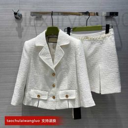 Two Piece Dress designer lady suit tweed short coat A-line skirt two-piece high-end UPSA