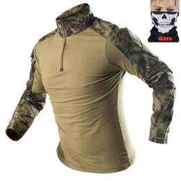 Men's Casual Shirts Hunting Clothes Mens Tactical Tops Military Combat Men's Clothing Outdoor Paintball Breathable Camouflage