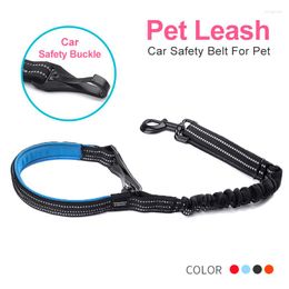 Dog Collars Big Leash Dogs Vehicle Car Seat Belt Explosion Proof Nylon Reflective Elastic Pet Chain For Medium Large Simple Leashes