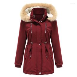 Women's Trench Coats Female Coat Winter Thick Super Warm Berber Fleece Lining Hooded Jacket Women 2023 Fashion Solid Parkas Casual Padded