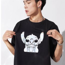 Men's T Shirts Oversize Shirt Men 2023 Streetwear Harajuku Laser Reflection Of Grimace Stevie Short Sleeve Cotton Loose HipHop T-Shirt