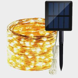 Strings Waterproof LED Solar Lamp 100/200 LEDs String Lights Panel Fairy Holiday Christmas Party Garland Garden Decoration