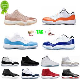 TOP OG legend blue 11 11s anniversarybasketball shoes mens top 25th Rose Gold Space jam platinum tint cap and gown white metallic silver women