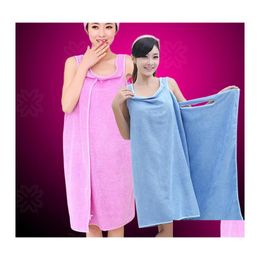 Towel 6 Colours Lady Girls Magic Bath Soft Wearable Towels Spa Shower Body Wrap Robe Bathrobe Beach Dress Drop Delivery Home Garden Te Dhpda