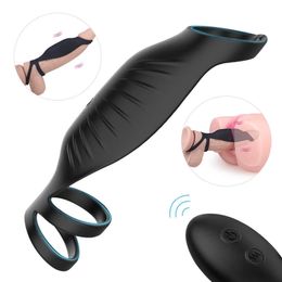 sex toys penis ring Szander s317 double liquid silica gel sperm locking husband and wife co vibration delay adult blocking