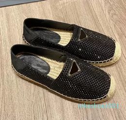 2023 dress Shoes Espadrilles Summer Designers ladies flat Beach Half Slippers fashion woman Loafers Fisherman canvas Shoe with box