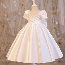 Girl's Dresses Toddler Baptism White Wedding Baby Girls Dress Big Bow Birthday Party Infant Princess Dress for Baby Wedding Kids Clothes T230106