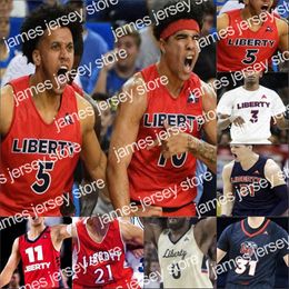 College Basketball Wears Liberty Flames Basketball Jersey NCAA College stitched Caleb Homesley Darius McGhee Scottie James Elijah Cuffee Kyle Rode