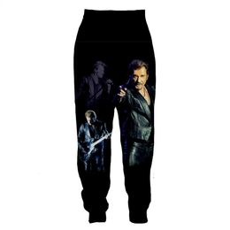 Pantaloni da uomo 2023 Francia cantante Johnny Hallyday Pantaloni stampa 3D uomo donna moda jogging sport casual 230107