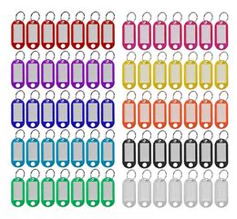 50pcs/lot Colorful Plastic Keychain Key Tags label Numbered Name Baggage Tag ID Tags With Split Ring FSXJY57