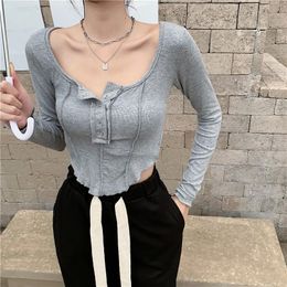 Women s T Shirt wholesale spring autumn fashion casual woman t shirt lady beautiful nice women Long sleeve tops female Ay01063 230106