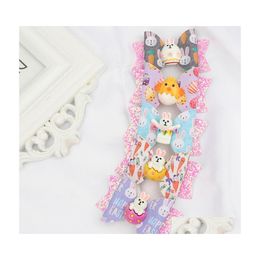 Hair Accessories Children Cartoon Bow Leather Clip Easter Egg Cute Rabbit Print Hairpin Boutique Girls 1315 B3 Drop Delivery Baby Ki Dhyqj