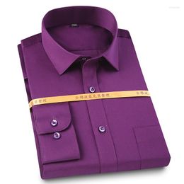 Men's Casual Shirts Cotton Long Sleeve Mercerized Men Dress Shirt High Quality Easy Care Non-Iron Male Social Formal