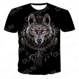 Men's T Shirts Summer 3d Printed T-Shirt Animal Skull Street Hip-Hop Casual O-Neck Short-Sleeved Trend Top Oversized