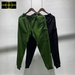 Men's Pants Side Pocket Patch Embroidery Sweatpant Army Green Sweatpant Casual Cotton 230106