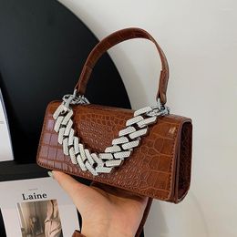 Evening Bags Crocodile Pattern Square Tote Bag 2023 Winter Quality PU Leather Women's Designer Handbag Vintage Shoulder Messenger