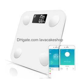 Household Scales Bluetooth Floor Body Weight Bathroom Scale Smart Backlit Display Fat Water Muscle Mass Bmi Y200106 Drop Delivery Ho Dhch1