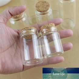 12pcsLot 30ml DIY Mini Wishing Glass Bottles Cork Crafts 37mm Tiny Empty Jars Cork Stopper Transparent Souvenir Container