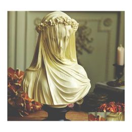 Craft Tools Veiled Lady Candle Sile Mold Female Bride Antique Bust Statue Scpture Woman Body Home Decor Gypsum Mod Drop Delivery Gar Dhiqc