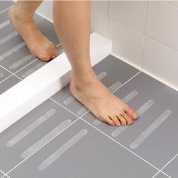 Bath Mats 24pcs Stair Steps Anti-slip Rubber Bathroom Bathtub Transparent Non-slip Stickers With Shower Strip