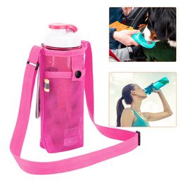 NEW drinkware handle Water Bottle Carrier Bag Mobile Phone Mesh Pouch For Beach Outdoor Sport Hiking Climbing Camping