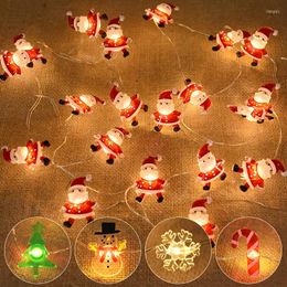 Strings Santa Claus Garland Snowman Elk String Light Christmas Tree Decor For Home Xmas Ornaments Navidad Gifts Noel 2023 Year