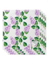 Table Napkin Lilac Flowers Pattern Square Napkins For Party Wedding Decor Tea Towel Soft Kitchen Dinner