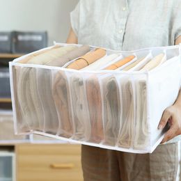 Storage Drawers Jeans Clothes Divider Box Closet Drawer Thick Pants Sweater Underwear Sock Mesh Separation Boxs Can Washed Organiser Bag