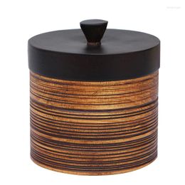 WHYOU Solid Wood Tea Tank Box Hand Carved Storage Bottles: Southeast Asia Craft Decor for Dried Fruit & More.