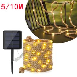 Strings 5/10M Solar Power Decorative String Lights Ip68 Waterproof Fairy Memory Function Preservative For Garden Fence Party