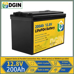 Rechargeable 12V 24V 100AH 200Ah Lifepo4 Battery Lithium Iron Phosphate Solar Cell Built-in BMS For RV Kid Scooters Campers