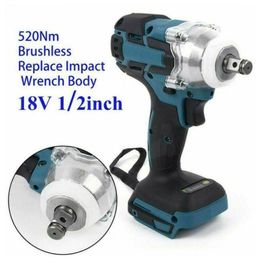 Other Power Tools 18V 520NM Brushless Cordless Electric Impact Wrench 12 Socket Tool Hand Drill Adapt to Battery 230106
