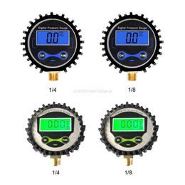 Dial Size Digital Air Pressure Gauge with 1/4'' NPT Bottom Connector Protective Boot 0-250psi Battery Powered for Car