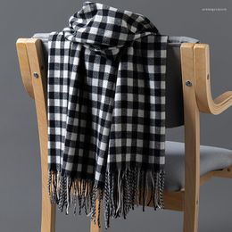 Scarves Women Plaid Cashmere Scarf Warm Winter Shawl Pashmina Foulard Female Tassel Soft Lady Shawls And Wraps