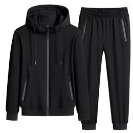 Men's Tracksuits 2023 Spring And Autumn Men's Hooded Zipper Pocket Sports Suit Leggings Pants Jacket Set