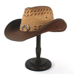 Berets Authentic Western Cowboy Hat Classic Gentleman Dad Cow Sombrero Hombre CapsBerets BeretsBerets