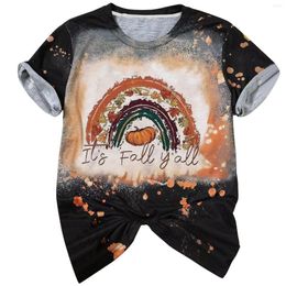 Women's T Shirts Womens Fashion Tops Printed Short Sleeves Loose Casual Shirt Sleeve Solid Color Top