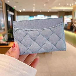 Luxury Designer Caviar Card Holder Genuine Leather Coin Purse Fashion C Womans Purses Mans Key Ring Credit Cards Wallet Bag Travel Documents Passport Holders