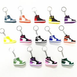 14 Couleurs Designer Mini 3D Sneaker Porte-clés Hommes Femmes Enfants Porte-clés Cadeau Chaussures Porte-clés Sac À Main Chaîne Basketball Porte-clés Silicone