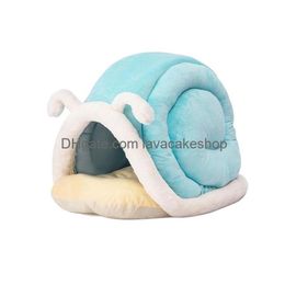 Cat Beds Furniture Deep Sleep Bed House Funny Snail S Mat Warm Basket For Small Dogs Cushion Pet Tent Kennel Supplies 220323 Drop Dhud6