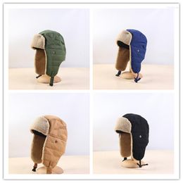 Berets Men And Women Riding Electric Bikes In Winter Windproof Cold Proof Ear Protection Hat Warm Thick Cotton Pilot